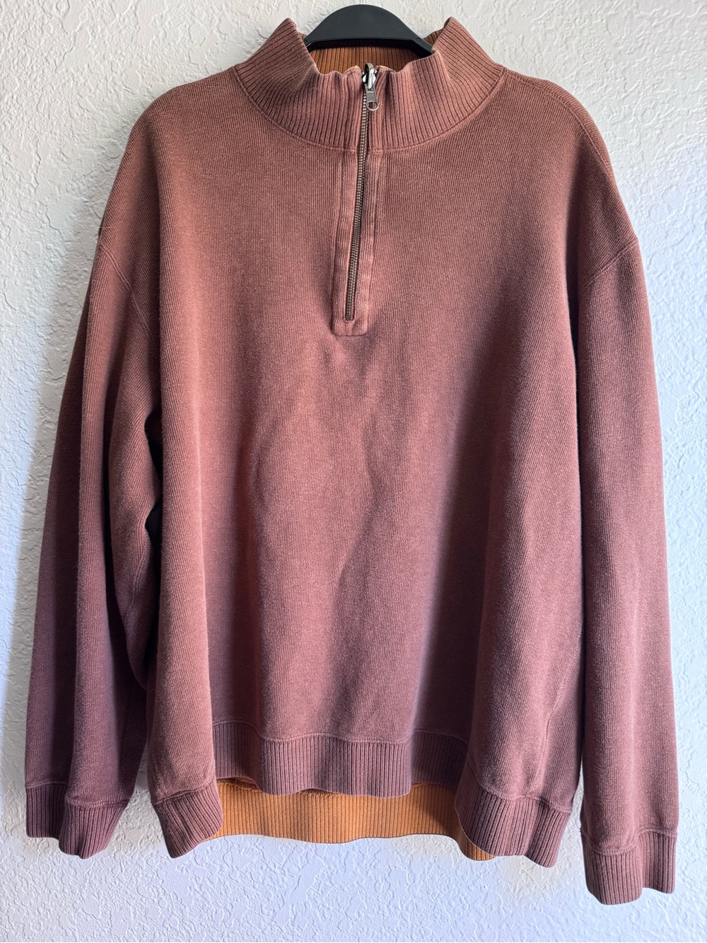 Pendleton 100% cotton ribbed quarter-zip pullover sweater size L